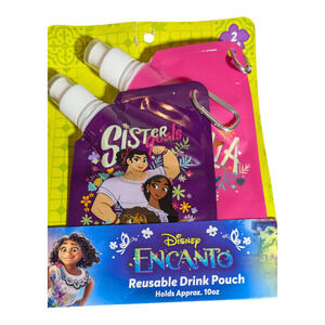 Disney - Encanto- Reusable Drink Pouch - 2pk Holds Approx 10oz - New With Tags